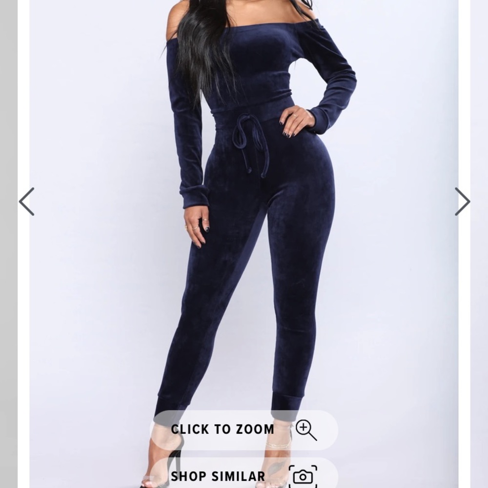 Fashion Nova Need A Hug Velour jumpsuit